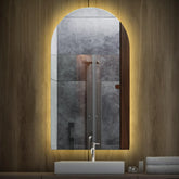 Specchio LED Semiovale 2 | Controllo tramite interruttore a muro | Luce bianca calda - Reyze Serie Ambient Modello 1